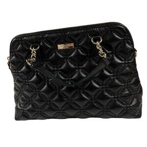 Kate Spade Astor Court Rachelle Black Quilted Leather Crossbody Satchel Purse